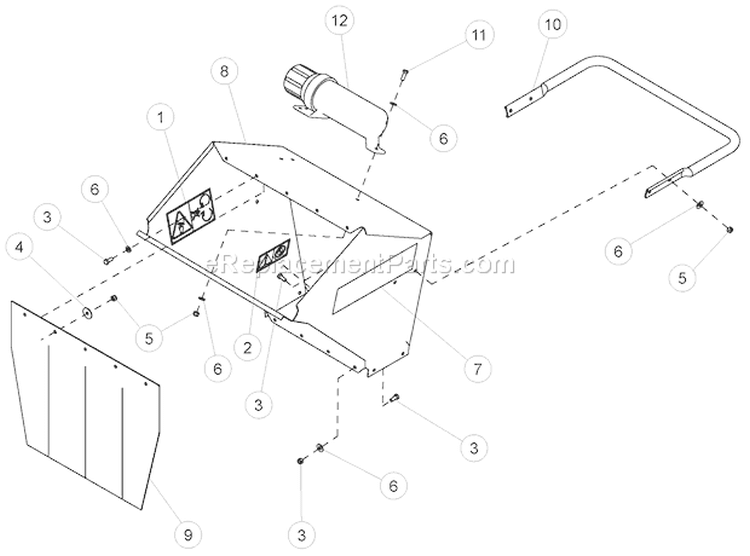 Euro Hopper Diagram and Parts List for 75311 Bear Cat Chipper Shredder